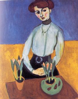 Henri Emile Benoit Matisse : girl with tulips